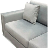 Platinum Grey Velvet Loveseat With Silver