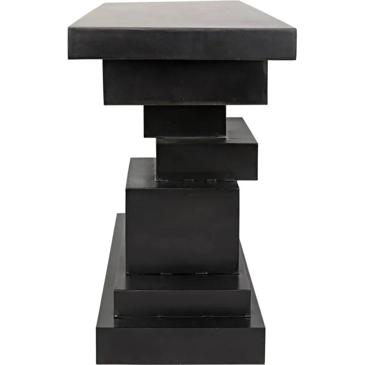 Platoon Black Steel Rectangle Console Table - LOOMLAN - Noir - Console Tables