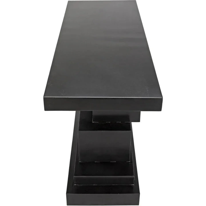 Platoon Black Steel Rectangle Console Table - LOOMLAN - Noir - Console Tables