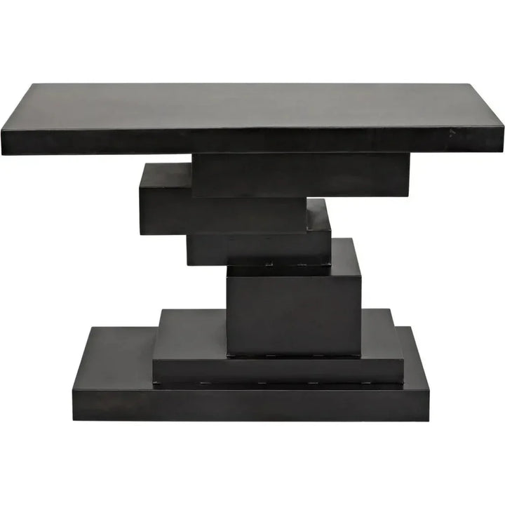 Platoon Black Steel Rectangle Console Table - LOOMLAN - Noir - Console Tables