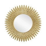 Plume Wood Framed Round Wall Mirror