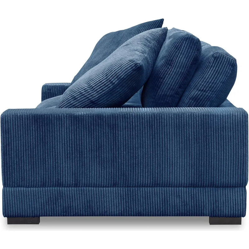 Plunge Polyester and Plywood Navy Blue Sofa Sofas & Loveseats LOOMLAN By Moe's Home