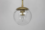 Pluto Metal and Glass Large Chandelier With Brass Finish-Chandeliers-Noir-LOOMLAN