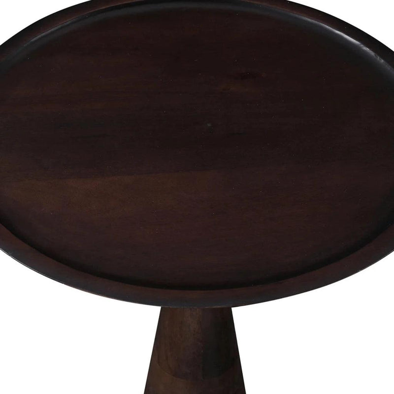 Polina Wooden Round Stylish Side Table-Side Tables-LH Imports-LOOMLAN