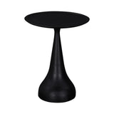 Polina Wooden Round Stylish Side Table-Side Tables-LH Imports-Black-LOOMLAN