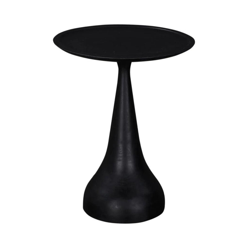 Polina Wooden Round Stylish Side Table-Side Tables-LH Imports-Black-LOOMLAN