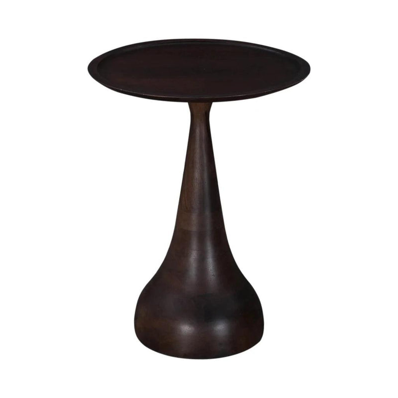 Polina Wooden Round Stylish Side Table-Side Tables-LH Imports-Dark Brown-LOOMLAN