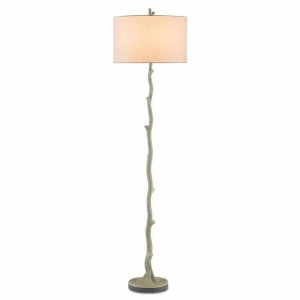 Polished Aged Steel Beaujon Floor Lamp-Floor Lamps-Currey & Co-LOOMLAN