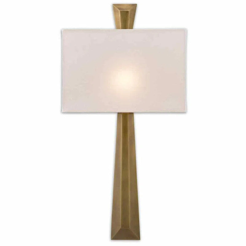 Polished Antique Brass Arno Brass Wall Sconce Wall Sconces LOOMLAN By Currey & Co