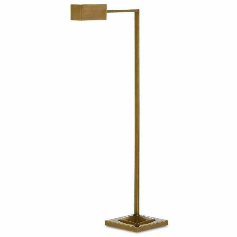 Polished Antique Brass Ruxley Brass Floor Lamp Floor Lamps LOOMLAN By Currey & Co