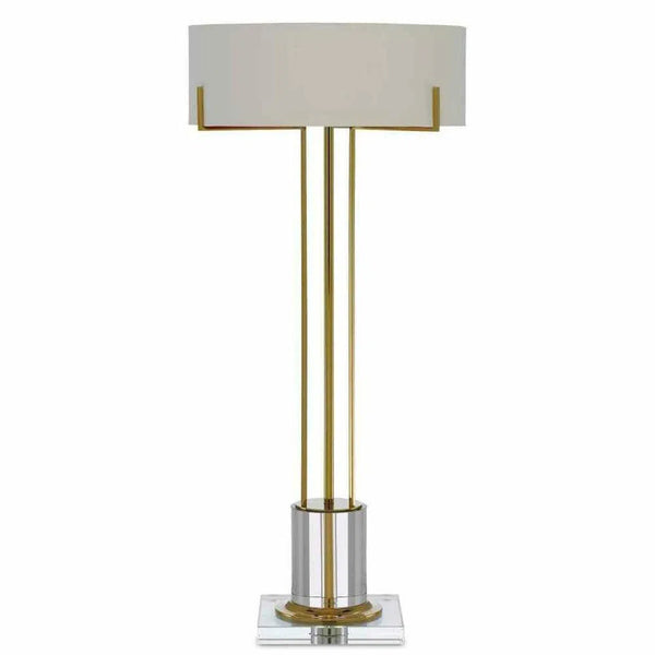 Polished Brass Clear Winsland Brass Table Lamp Table Lamps LOOMLAN By Currey & Co