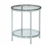 Polished Chrome Round End Side Table Side Tables LOOMLAN By Bassett Mirror