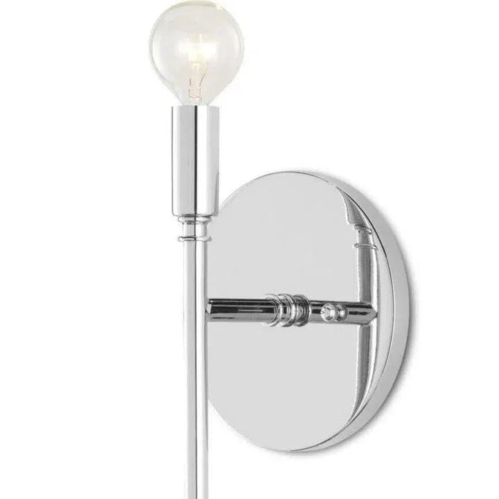 Polished Nickel Bel Canto Nickel Wall Socnce - LOOMLAN - Currey & Co - Wall Sconces
