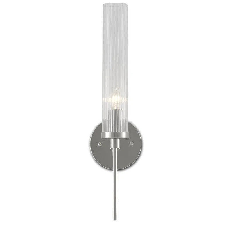 Polished Nickel Clear Bellings Nickel Wall Sconce Wall Sconces LOOMLAN By Currey & Co