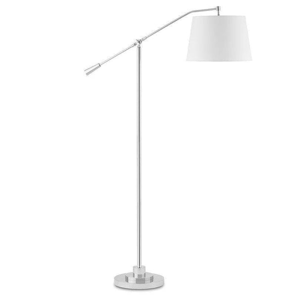 Polished Nickel Maxstoke Nickel Floor Lamp Floor Lamps LOOMLAN By Currey & Co