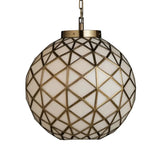 Polyhedron Modern Brass Finish Glass Pendant