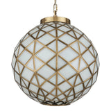 Polyhedron Elegant Modern Brass Finish Glass Pendant