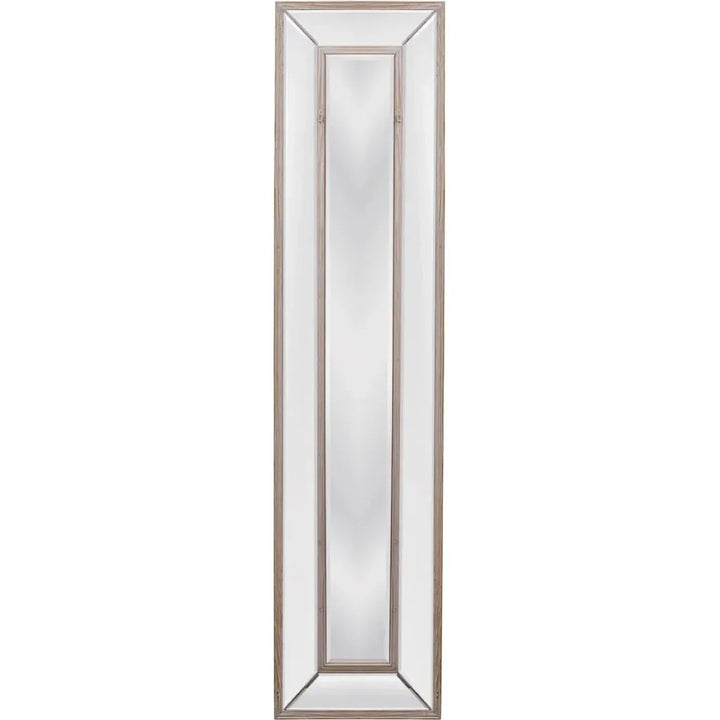 Pompano Wood Brown Vertical Floor Mirror-Floor Mirrors-Bassett Mirror-LOOMLAN