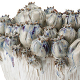 Poppy Pod Crown Hand Blue Ceramic Vase-Vases & Jars-Currey & Co-LOOMLAN