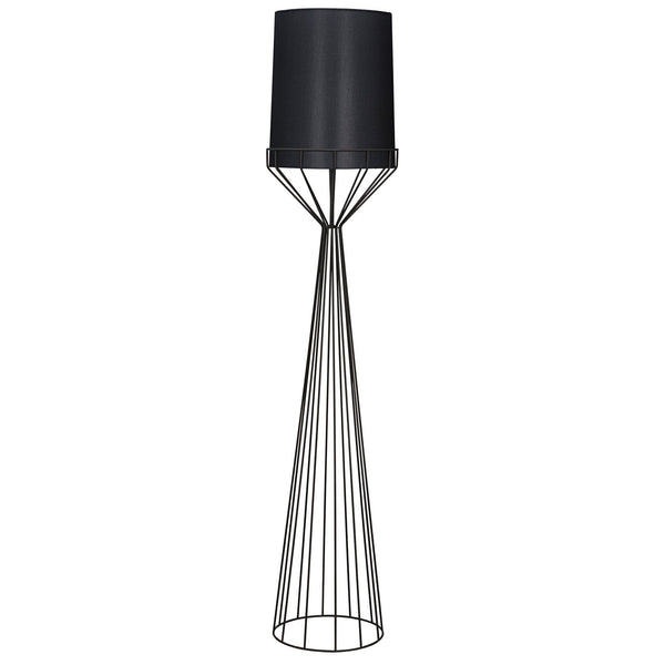 Portal Black Industrial Steel Floor Lamp-Floor Lamps-Noir-LOOMLAN