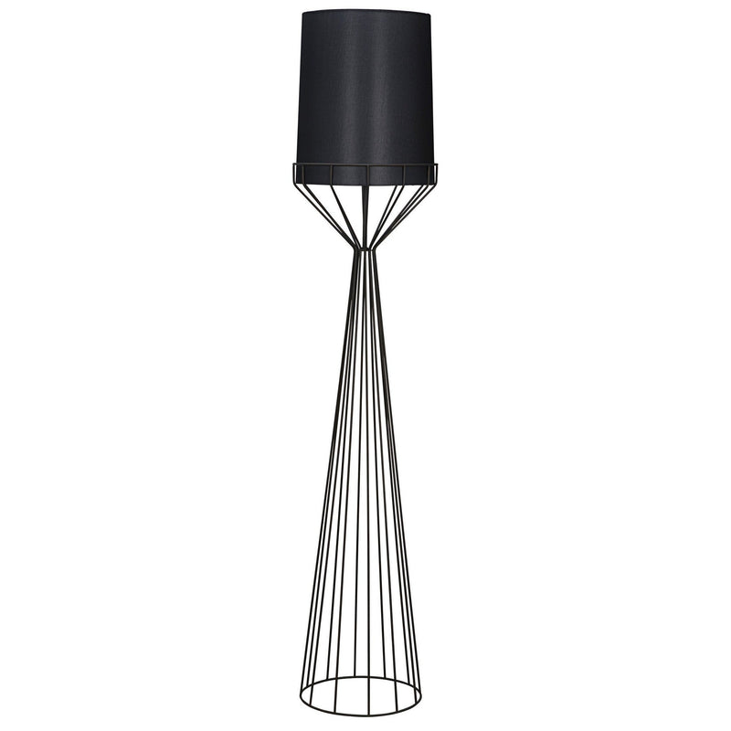 Portal Black Industrial Steel Floor Lamp-Floor Lamps-Noir-LOOMLAN