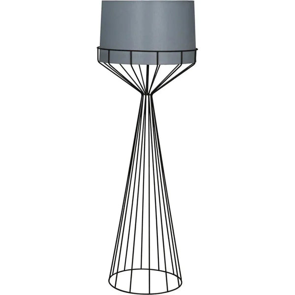 Portal Black Steel Floor Lamp-Floor Lamps-Noir-LOOMLAN