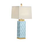 Portico Stone Made Blue Table Lamp