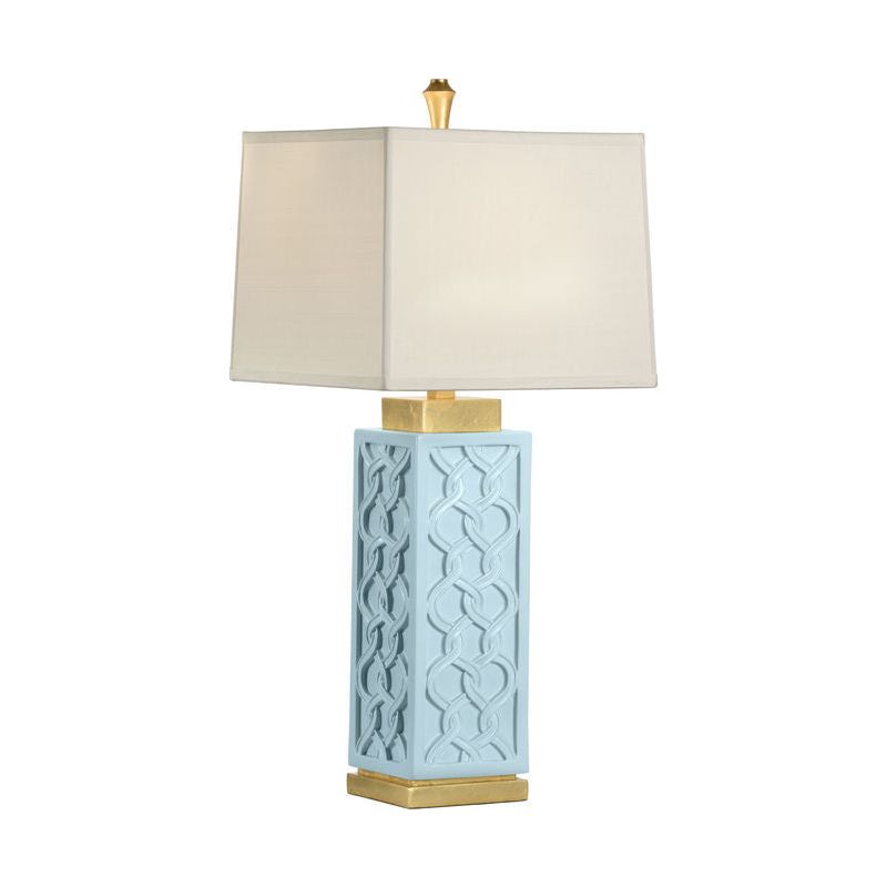 Portico Stone Made Blue Table Lamp