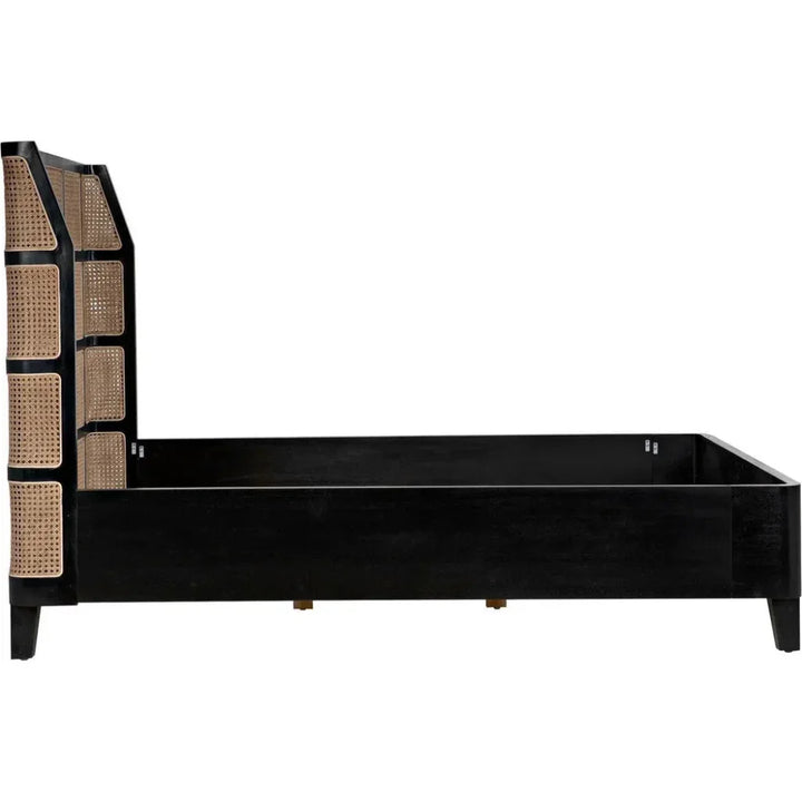 Porto Black Wooden Bed Frame - LOOMLAN - Noir - Beds