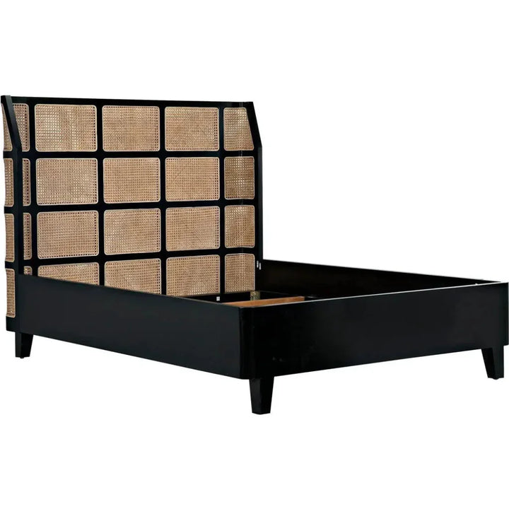 Porto Black Wooden Bed Frame - LOOMLAN - Noir - Beds