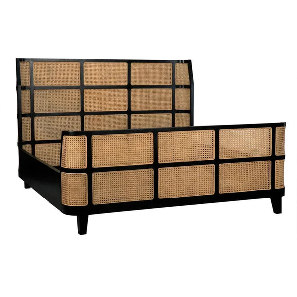 Porto Black Wooden Bed Frame - LOOMLAN - Noir - Beds