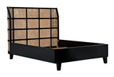 Porto Queen Bed with Headboard And Frame-Beds-Noir-LOOMLAN