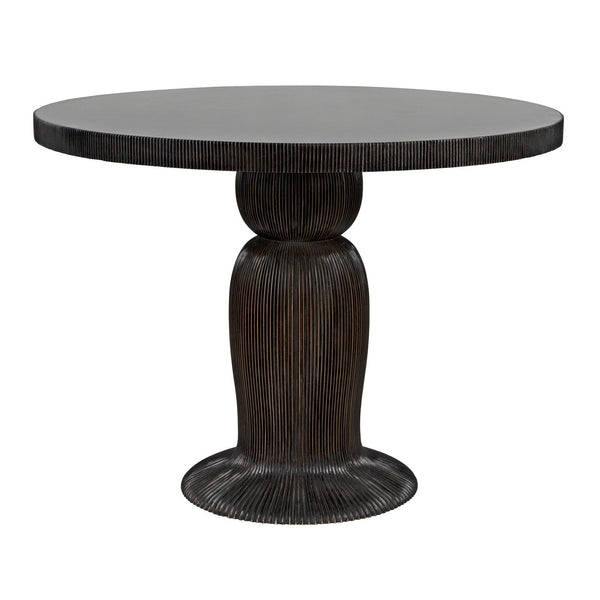 Portobello Dining Table, Hand Rubbed Black with Light Brown Trim-Dining Tables-Noir-LOOMLAN
