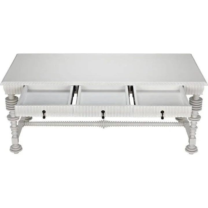 Portuguese Carved Wooden Desk-Home Office Desks-Noir-LOOMLAN