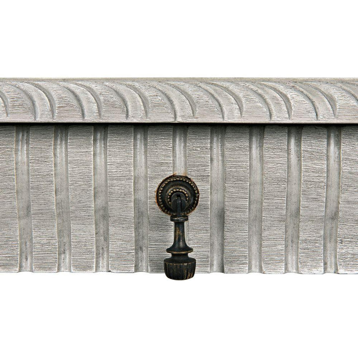 Portuguese Carved Wooden Desk-Home Office Desks-Noir-LOOMLAN