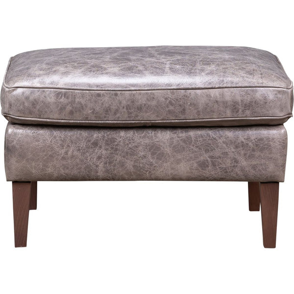 Olivia + Quinn-Positano Leather In Venerando Smoke Ottoman-Ottomans-LOOMLAN