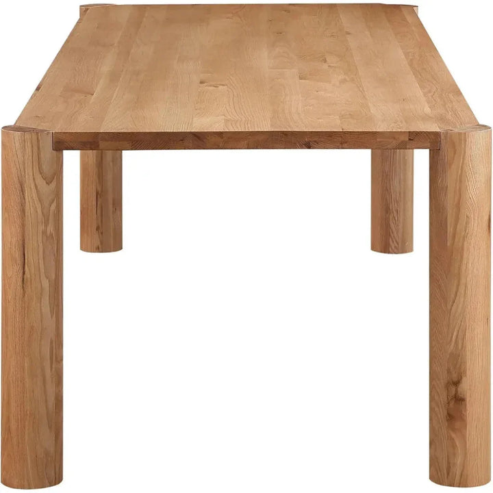 Post Natural Wood Rectangular Dining Table - LOOMLAN