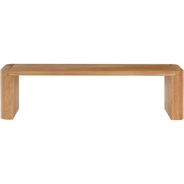 Post Wood Small Dining Bench-Dining Benches-Moe's Home-Natural-LOOMLAN