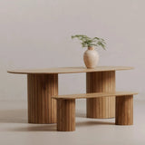 Povera Wood Dining Bench-Dining Benches-Moe's Home-LOOMLAN