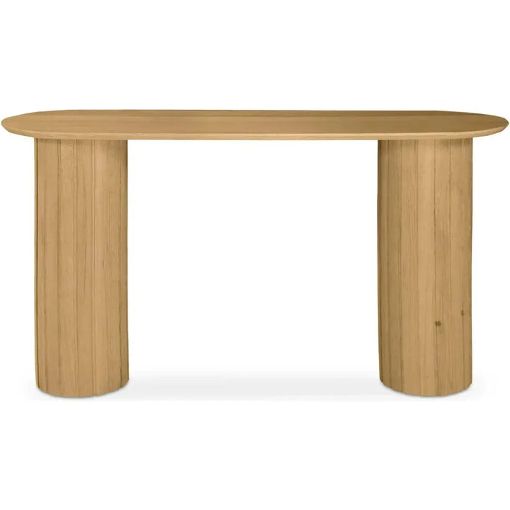 Povera Wood Oval Console Table - LOOMLAN - Moe's Home - Console Tables