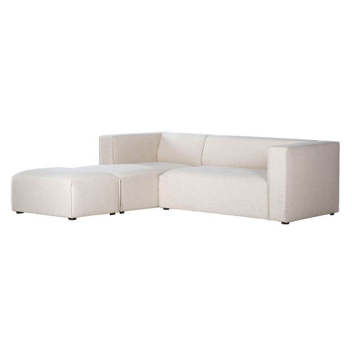 Premium Small White Modular Sectional with Ottoman-Modular Sofas-LH Imports-Left Facing-LOOMLAN