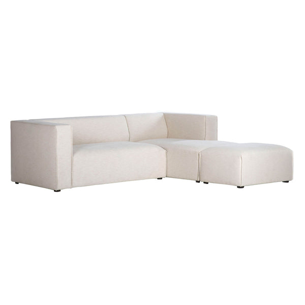 Premium Small White Modular Sectional with Ottoman-Modular Sofas-LH Imports-Right Facing-LOOMLAN