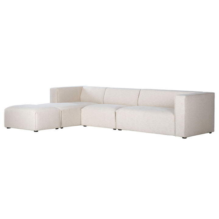 Premium White Modular Sectional with Ottoman-Modular Sofas-LH Imports-Left Facing-LOOMLAN