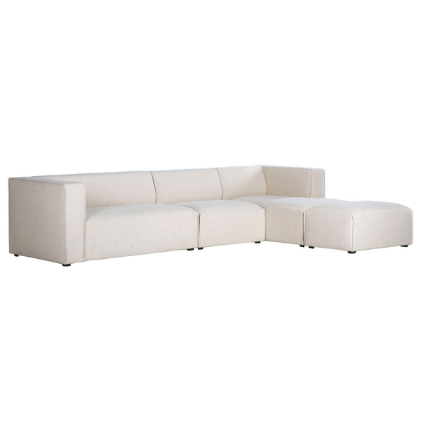 Premium White Modular Sectional with Ottoman-Modular Sofas-LH Imports-Right Facing-LOOMLAN