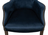 Princess Accent Chair Blue Velvet-Accent Chairs-Sarreid-LOOMLAN