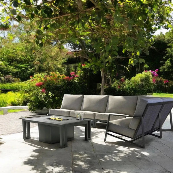 Prism Sectional Sofa Set With Firepit Table