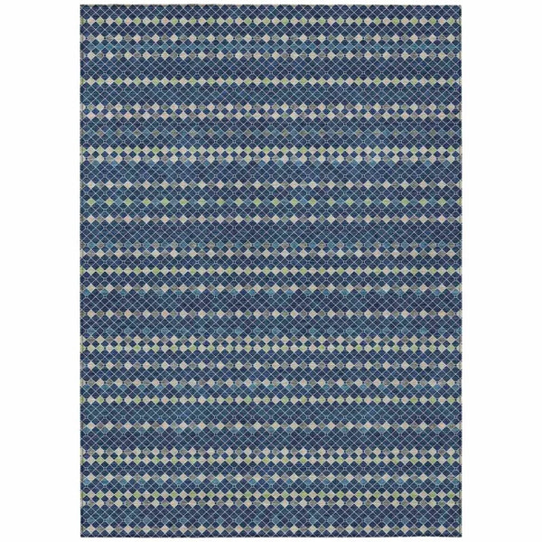 Prismine Blue Washable Indoor - Outdoor Rug - LOOMLAN - LOOMLAN Rugs - Outdoor Rugs