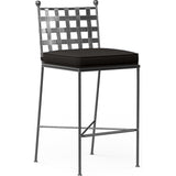 Provence Sunbrella Outdoor Bar Stool-Outdoor Bar Stools-Sunset West-Spectrum Carbon-LOOMLAN