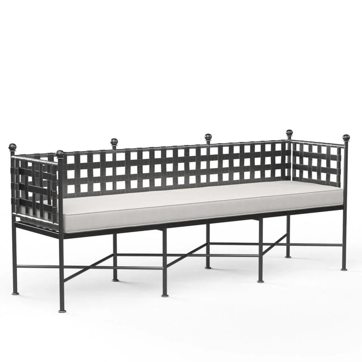 Provence Sunbrella Outdoor Bench-Outdoor Benches-Sunset West-Canvas Flax-LOOMLAN