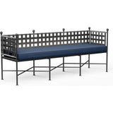 Provence Sunbrella Outdoor Bench-Outdoor Benches-Sunset West-Spectrum Indigo-LOOMLAN